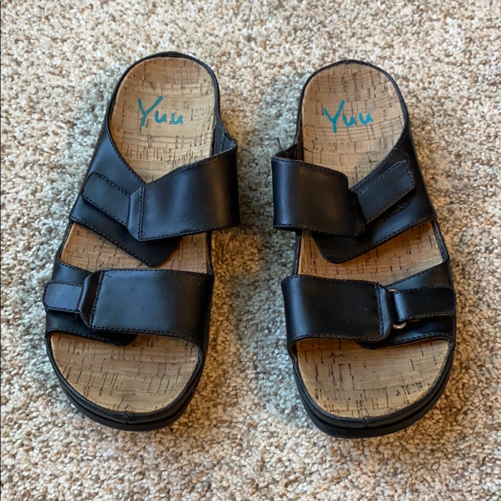 Yuu Womens America Slide Sandals Black 7